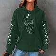 thumbnail image 2 of COMVALUE Womens Hoodies Cute Cat Print Pullover Sweaters With Pockets Oversized Casual Sweatshirts Fall Long Sleeve (Dark Green, M), 2 of 6