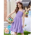 thumbnail image 5 of Arshiner Girls Summer Dress Tween Spaghetti Strap Smocked Casual Beach Sundress with Pockets, 5 of 6