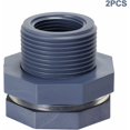 thumbnail image 3 of Conector de tanque de agua, kit de manguera de jardín con 2 piezas de accesorios de mamparo de PVC de 1,9 cm para barriles de lluvia, tanques de agua o acuarios 2 piezas, JAMW Sencillez, 3 of 5
