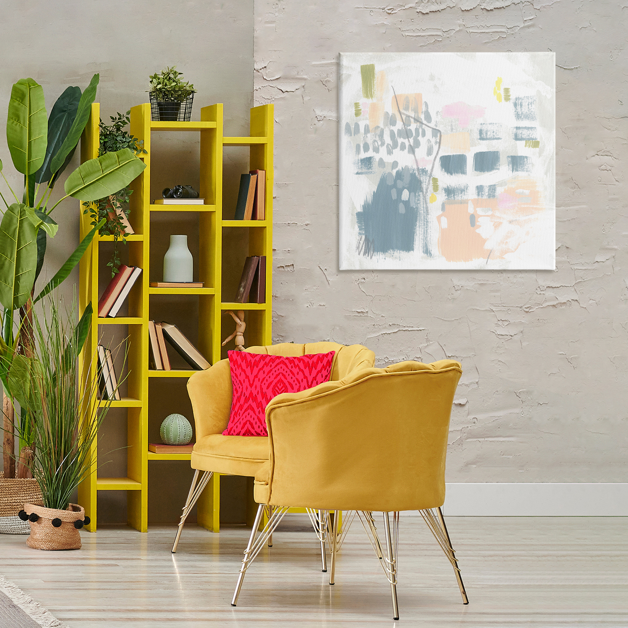 Stupell Industries Varied Pastel Patterns Abstract Painting Gallery Wrapped Canvas Art Print Wall Art, 30 x 30