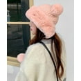 thumbnail image 6 of Winter Pompom Beanie Hats for Women Fluffy Knit Womens Beanie Faux Fur Crochet Skull Cap Warm Bucket Outdoor Ear Cover, 6 of 8