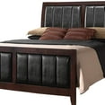 thumbnail image 4 of Leatherette Upholstered Wooden Eastern King Bed, Brown and Black, 4 of 5