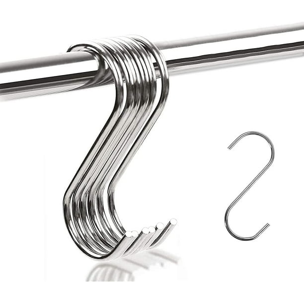 S-hooks [10 Pcs], S-shape Metal Hooks, Multi-function Hook, For Kitchen,  Bathroom, Bedroom And Office(silver)
