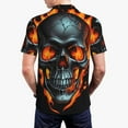 thumbnail image 6 of Cauagu Flame Metal Skull Print Men's Polo Shirts, Short-Sleeve Polo Shirts for Men Performance Golf Shirt Athletic Casual Collared T-Shirt-X-Large, 6 of 8