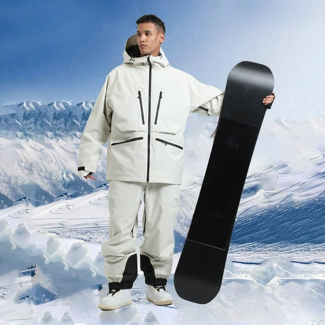 Styesk Jackets for Men Men's Winter Outdoor Sports Double-board Warm Breathable Windproof Ski Jacket