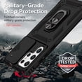 thumbnail image 5 of for Samsung Galaxy S22 Ultra Case with Camera Lens Cover HD Screen Protector, Military-Grade Drop Tested Magnetic Ring Holder Kickstand Protective Phone Case for Samsung Galaxy S22 Ultra 5G (Black), 5 of 17