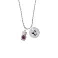thumbnail image 2 of Delight Jewelry Silvertone 3-D Purple & AB Crystal Owl Silvertone Script Initial Disc - C - Charm Necklace, 20"+3", 2 of 4
