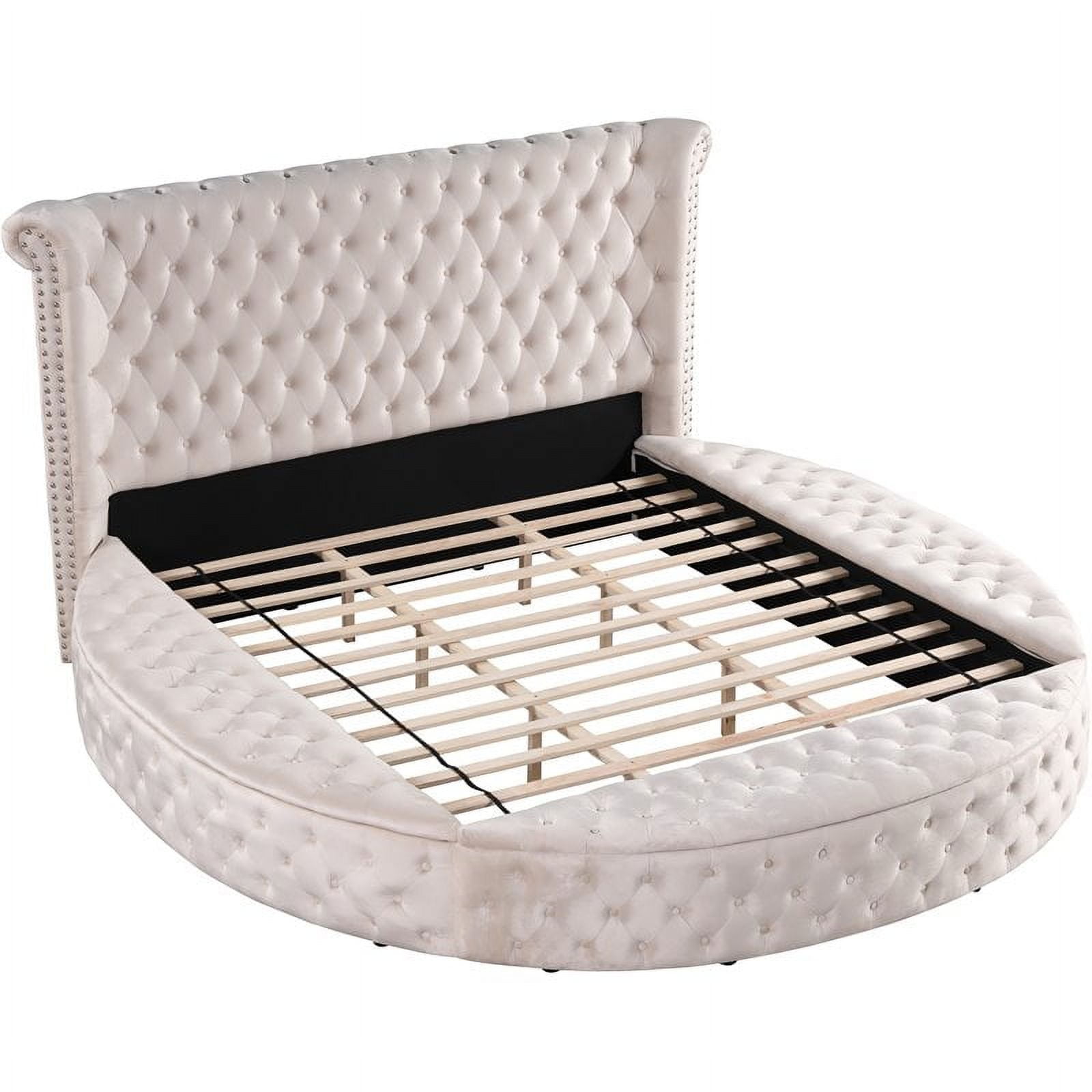 Round queen bed sale frame