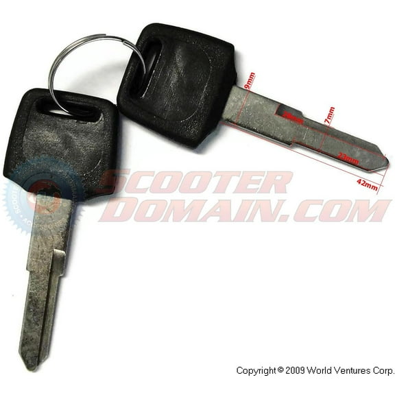 Key - Blank keys for Chinese scooters and pocket bikes - Version 4 for GY6 150cc Scooters