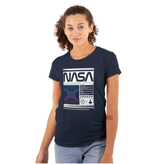 Retro NASA Deep Space Exploration Women's T Shirt Ladies Tee Brisco Brands S