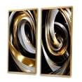 thumbnail image 3 of Designart "Black White Gold Swirl Liquid Dimension III" Abstract Spirals Framed Wall Art Set Of 2 - Transitional Gold Gallery Wall Frame Set For Home Decor, 3 of 6