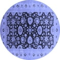 thumbnail image 1 of Ahgly Company Indoor Round Oriental Blue Industrial Area Rugs, 6' Round, 1 of 4