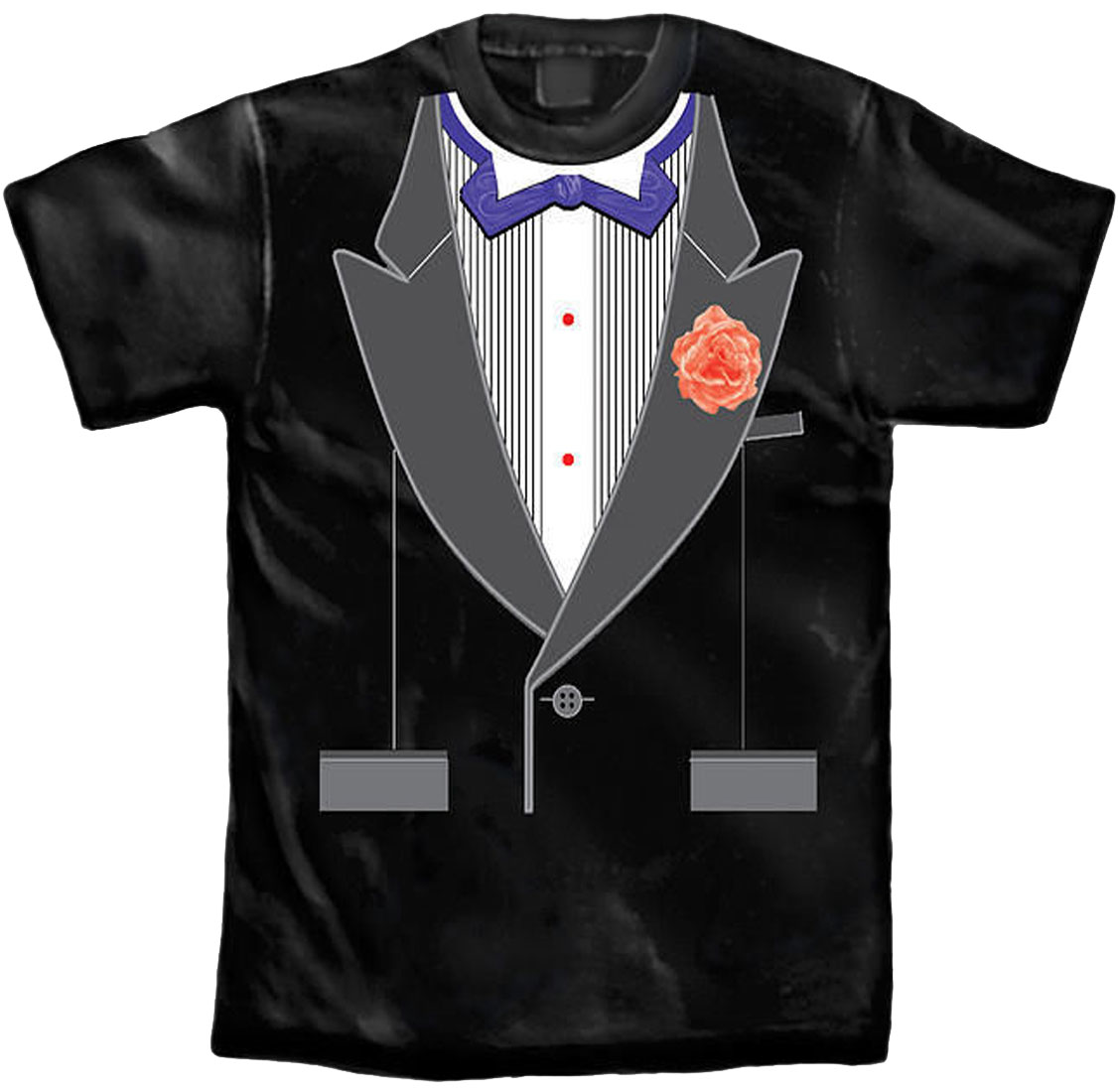 Tuxedo Tshirt Purple Bow Tie with Rhinestones