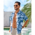 thumbnail image 4 of SOMER Men's Hawaiian Shirts Short Sleeve Button Down Beach Shirt Casual Floral Dress Summer Shirt, 4 of 8