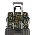 thumbnail image 2 of FORMRS 16" Laptop Bag Carrying Sleeve Case with Handle Travel Shoulder Briefcase, Green Leopard Pattern, 2 of 8