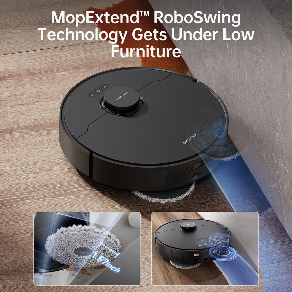 Dreame X40 Ultra Robot Vacuum, Removable & Liftable Mop, 12000Pa Suction, 158°F Mop Self Cleaning