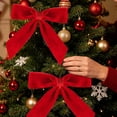 thumbnail image 4 of Red Vintage Velvet Christmas Bows, 5.9" x 7" Vintage Xmas Velvet Ribbon Bow, Xmas Tree Bow Decorations, Wreath Garland Decor Bows, Holiday Gift Wrapping Bow, DIY Crafts, Xmas Home Decor,Z2#Red, 4 of 4