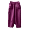 thumbnail image 4 of Women’s Pants Straight Leg Baggy Purple Pant Women Casual Comfortable Work Pants Cute Pants for Women, 4 of 5