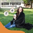 thumbnail image 6 of Green Orange 50" x 60" Fleece Throw Blanket in Stylish Gift Box, Black Color - Soft, Lightweight Plush Throw for Women, Men & Kids, 6 of 7