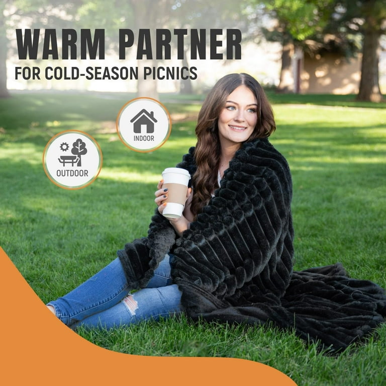 Green orange fleece blanket sale