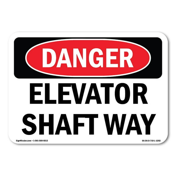 OSHA Danger Sign - Elevator Shaft Way | Decal | Protect Your Business, Construction Site, Warehouse & Shop Area |  Made in The USA