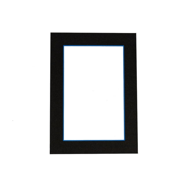Black Acid Free 11x14 Picture Frame Mat with Blue Core Bevel Cut for