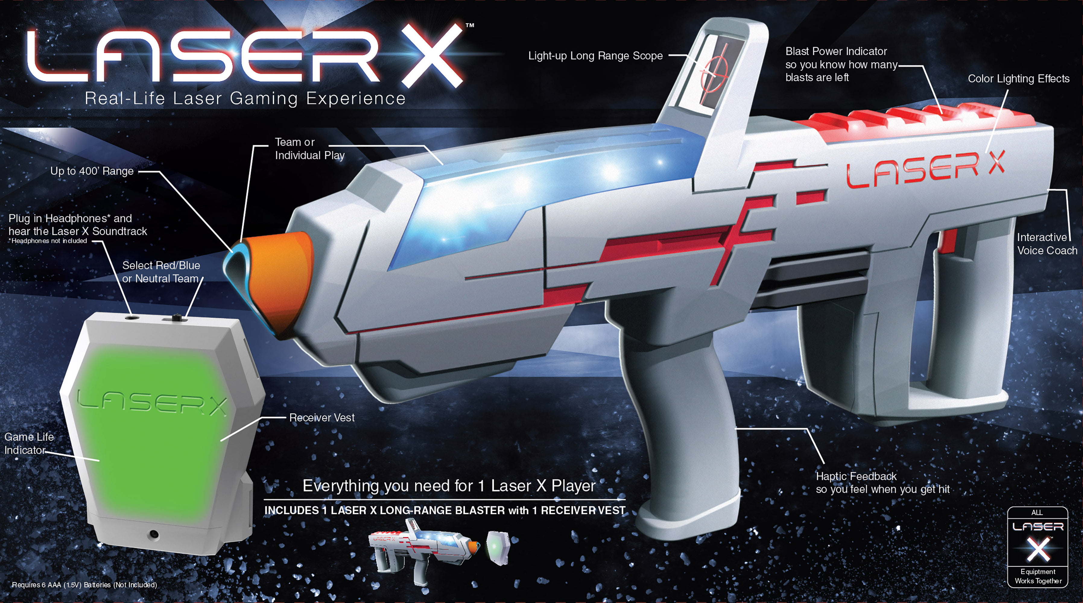 4 Pack Laser X Long Range Blaster