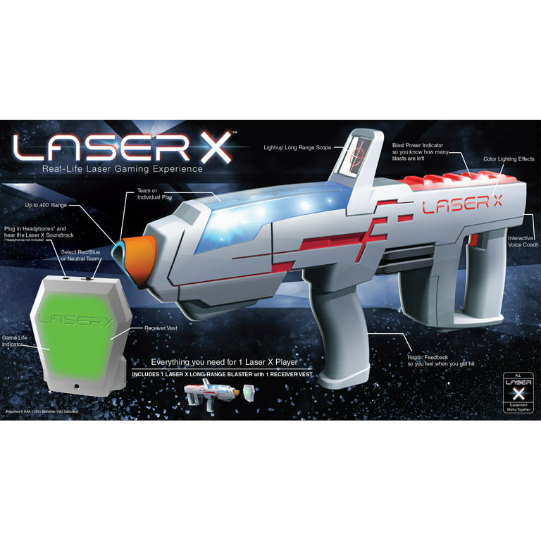 Sharper Image® Laser Tag Blast Pack 2-Player Tactical Precision with  Compatible With Handtank Laser Tag Sets, Easy Reload with Lights and Sound  Effects, 4-pieces, White, Age 8+ 