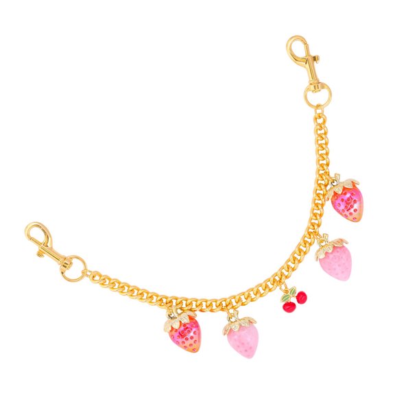 Cherries Strawberry Charm Key Chain Ornament Multipurpose Pendant for Purses Phones Lightweight Decorative Item