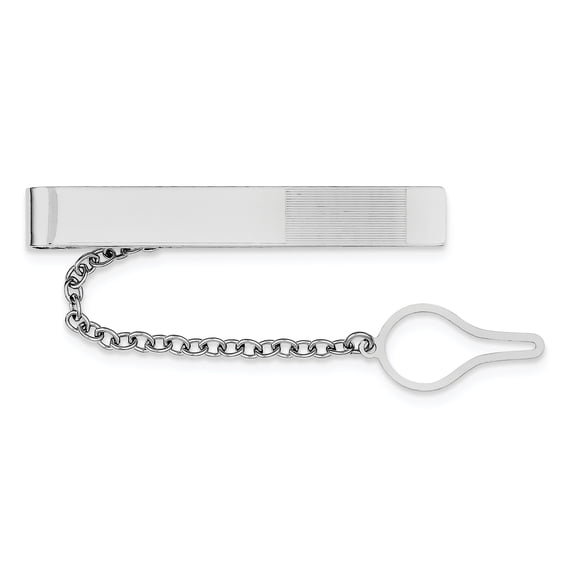 Beautiful Sterling Silver Rhodium-plated Tie Bar