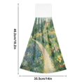 thumbnail image 6 of Yayeee Kitchen Hanging Hand Towels Set of 2 with Loop Bathroom Absorbent Tie Towel, Art Garden Scene, 6 of 7