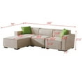 thumbnail image 7 of 102" Modern Convertible Sectional Sofa with 2 Pillows,Linen Fabric L Shape Modular Couch with 2 Convertible Ottoman Chaises & Thicked Seat Cushion, DIY Combination 3-Seat Individual Seat Sofa, 7 of 7