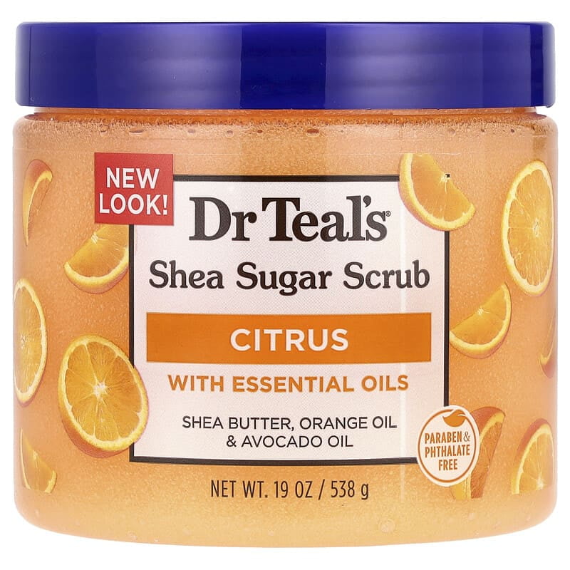 Dr. Teal's, Shea Sugar Scrub, Citrus, 19 oz Pack of 4