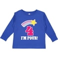 thumbnail image 3 of Inktastic 4th Birthday 4 Year Old Girls Rainbow Star Girls Long Sleeve Toddler T-Shirt, 3 of 5
