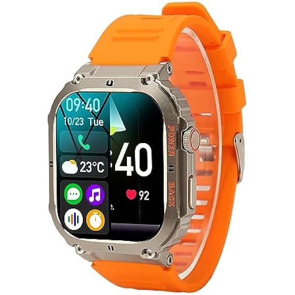 wonima11 K57 Pro Smart Watch, Bluetooth Dial Answer Call Fitness Watch for Android for, with Body Monitor, 1.96in Tactical Sports Smartwatch