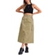 thumbnail image 2 of Falda Cargo Midi con Cremallera para Mujeres INSPIRE CHIC, con Bolsillos, Cintura Alta, Ropa Urbana Casual, Talla M, Caqui, 2 of 6