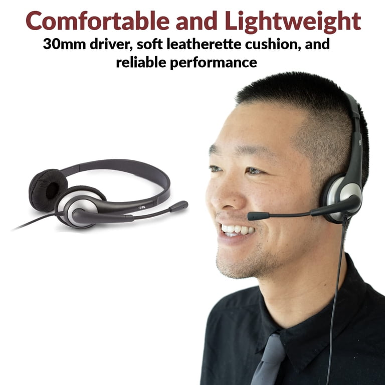 Cyber Acoustics AC-204 Universal PC Headset with Noise-Cancelling