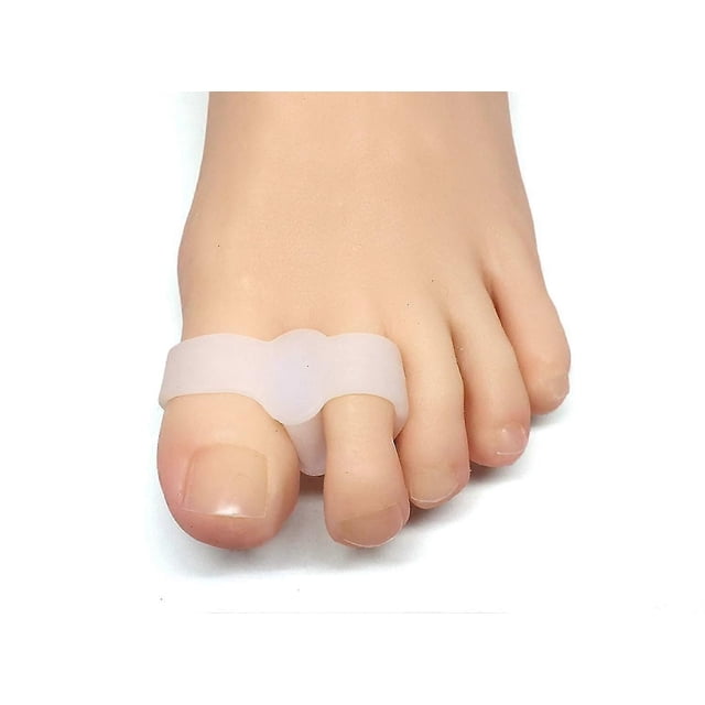 Toe Separators with 2 Loops - Pack of 4 Soft Gel Correctors - White