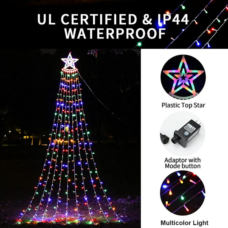  KISPATTI Christmas Decoration Lights 23FT 661 LED with  Star,Outdoor Christmas Tree Light Multi-Color Warm White Switch,11 Modes  Christmas Waterfall String Lights,Gifts for Yard Patio Holiday : Home &  Kitchen