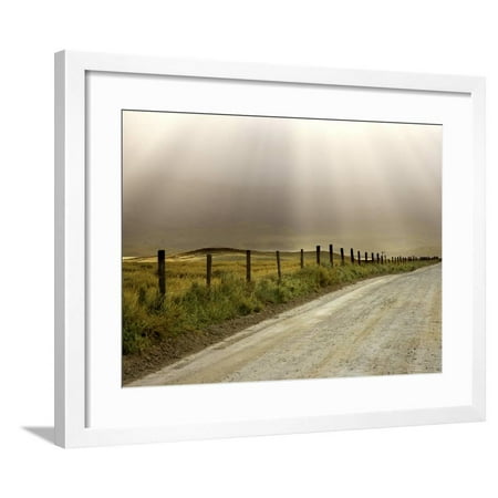 - Country Road Lit by Sunrays, California, USA Framed Print Wall Art By Don Paulson