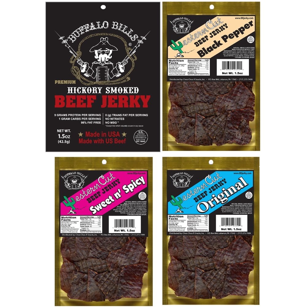 Buffalo Bills 10-pc Low Carb Jerky Sampler Gift Box (10 packs of low carb jerky)