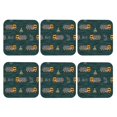 thumbnail image 2 of Pofeuu Big Machine Print Leather Coasters Set of 6, Round Cups Mugs Mat Pad for Home Kitchen Heat Resistant Drink Coasters,Square, 2 of 7