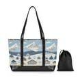 thumbnail image 7 of FORMRS Canvas Laptop Tote Bag for Women with 15.6" Computer Compartments Shoulder Handbag, Winter Village Serenity, 7 of 7