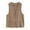 Khaki, variant on Qiaocaity Womens Casual Jacket Vest Cotton Linen Outerwear V-neck Cardigan Vest Sleeveless Hooded Casual Jacket Black L