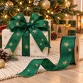 thumbnail image 3 of QISIWOLE Christmas Ribbon, 30 FT x 0.98 In Polyester Roll with Tree Print, for Gift Wrapping, Wreath Bows, Holiday Garland and Party Decorating, Green Star Ribbon, 3 of 8