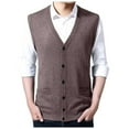 thumbnail image 2 of uikmnh Mens Hoodies Pullover,Male Autumn and Winter Single Buckle Sweater Vest V Neck Pure Color Wool Collarless Shirt Combined Body Type Non Hooded Vest Sweater Vest,Hoodies for Men Graphic(Size:M), 2 of 5