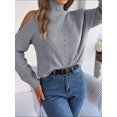 thumbnail image 6 of Autumn And Winter Casual Off-shoulder High-neck Hollow Long-sleeved Knitted Pullover Women's Sweater, 6 of 7