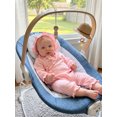 thumbnail image 6 of RUINIXCW Newborn Baby Girl Hospital Going Home Outfit Baby Girls Spring Fall Clothes Ruffle Trim Long Sleeve Wrapped Tie Romper Jumpsuit and Hat Set, 6 of 9