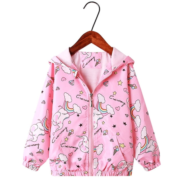 Cowsor Veste à Capuche Imprimée pour Filles – Manteau Ample à Manches Longues (3-9 Ans)