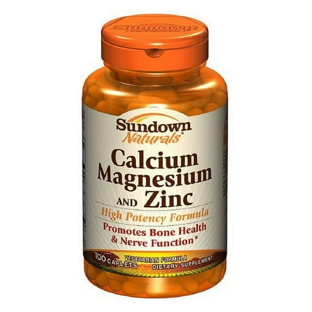 Sundown Naturals Calcium Magnesium and Zinc High Potency 100 Caplets Each